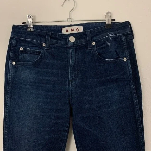 FINAL PRICE - AMO Twist Skinny Jeans in Eclipse Dark Wash Blue - Picture 3 of 8